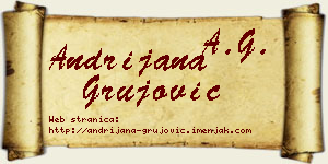 Andrijana Grujović vizit kartica